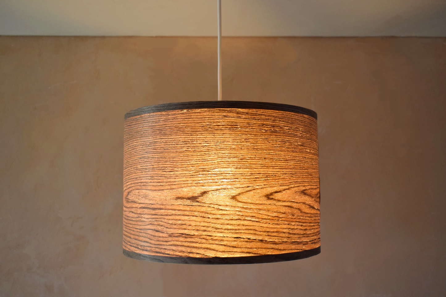 30cm Dark Walnut Wood veneer ceiling pendant light shade