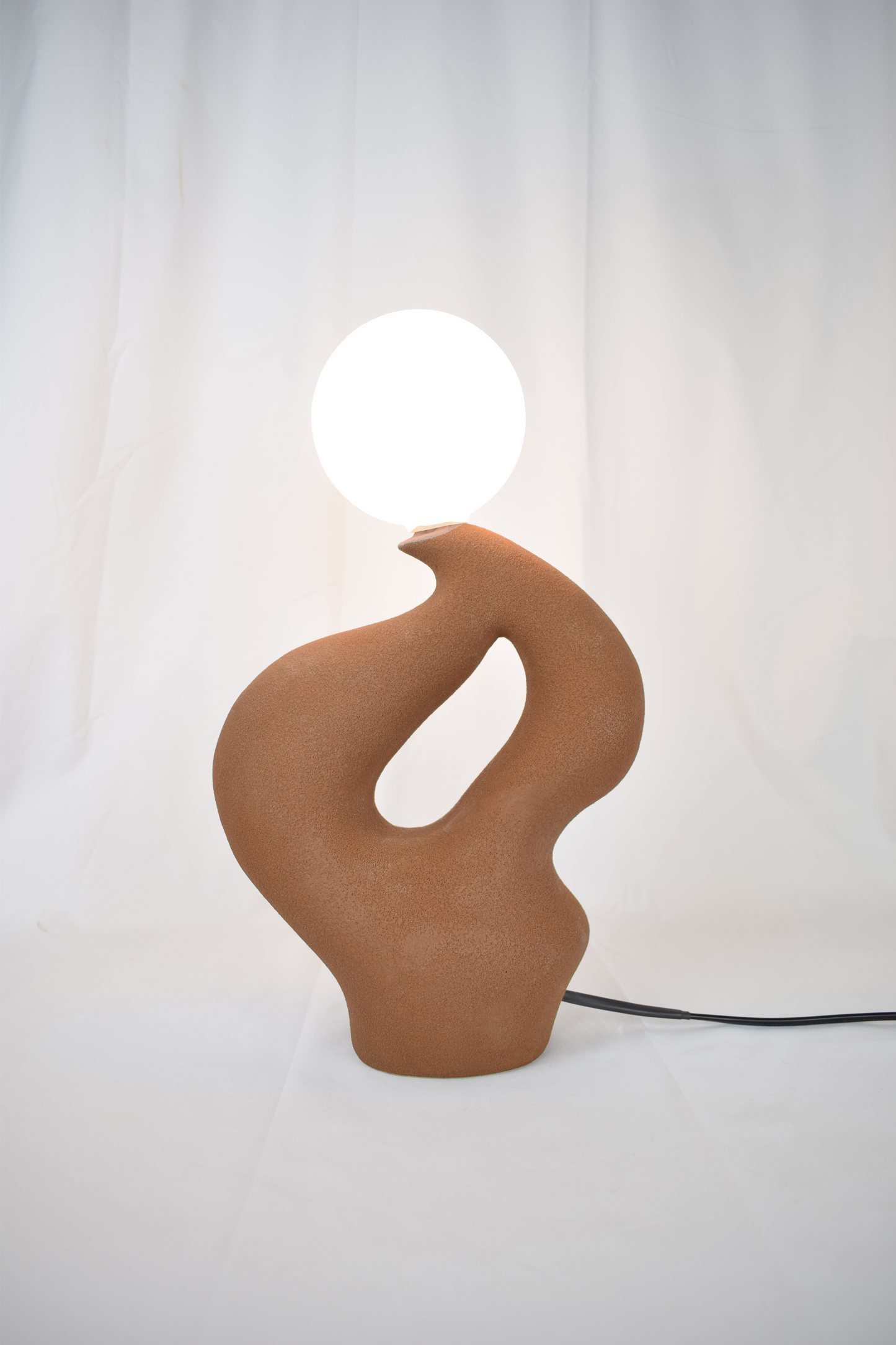 Pia | Brown Sculptural Ceramic Table Lamp